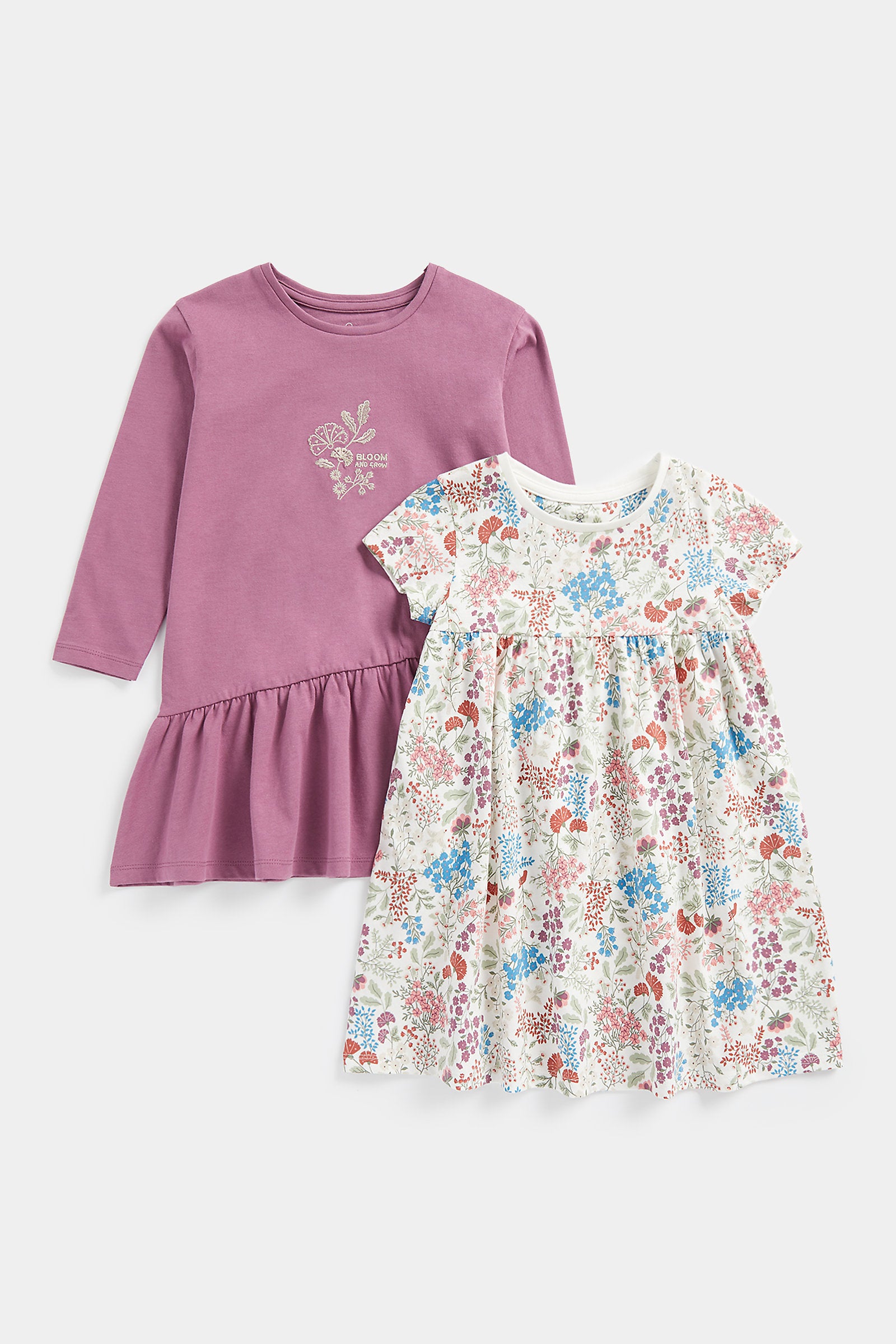 Buy Mothercare Pink And Floral Jersey Dresses 2 Pack Online In