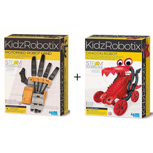 Load image into Gallery viewer, 4M Bundle Set Kidzrobotix Motorised Robot Hand &amp; Dragon Robot
