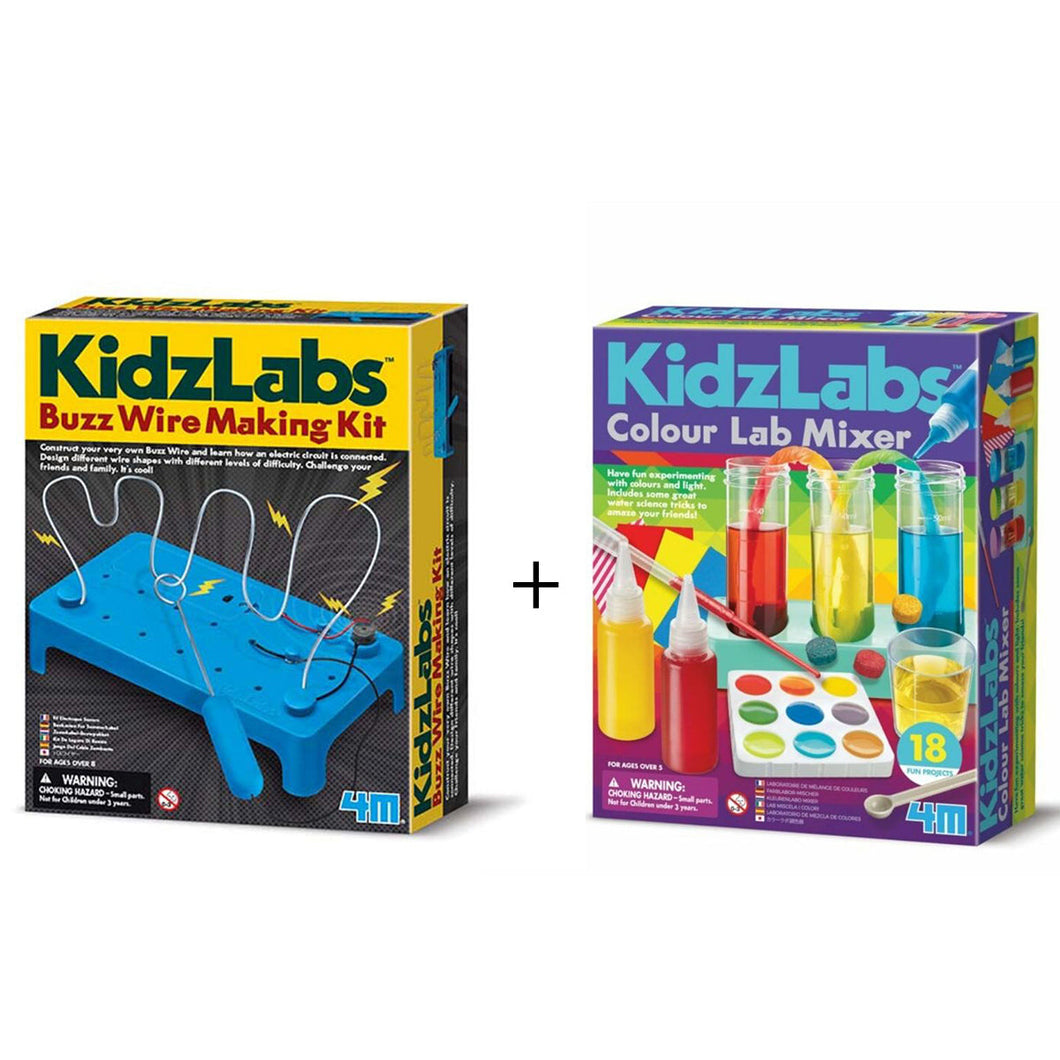 4M Bundle Set Kidzlabs Buzz Wire Making Kit & Colour Lab Mixer