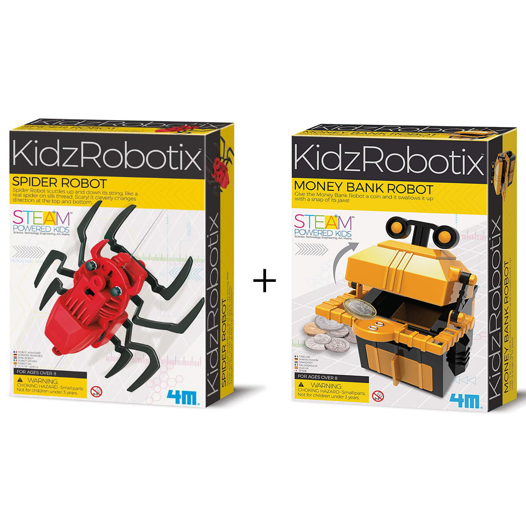 4M Bundle Set Kidzrobotix Spider Robot & Money Bank Robot