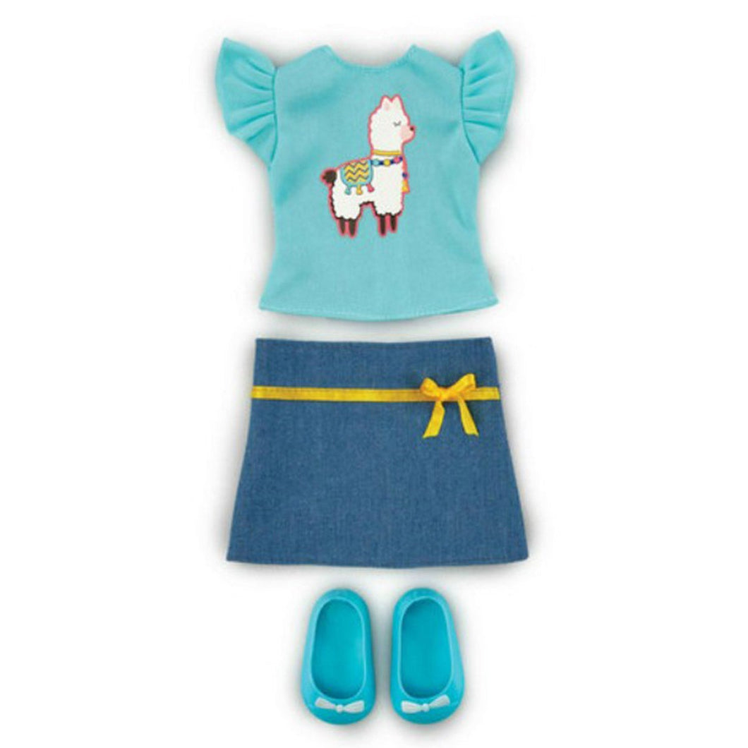 Addo R Friends No Prob-Llama Top & Skirt Set Teal