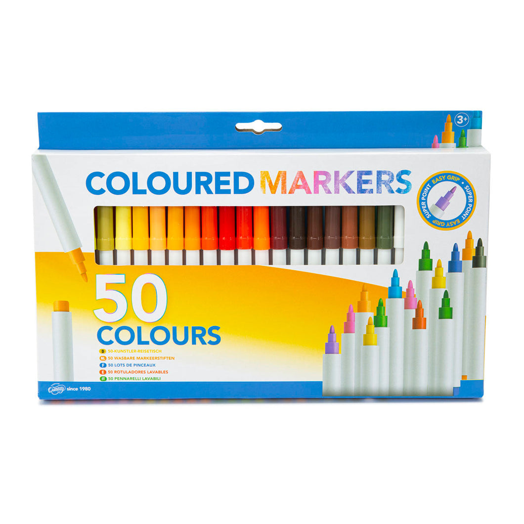 RMS Super Tips Washable Marker Pens 50Pack Assorted