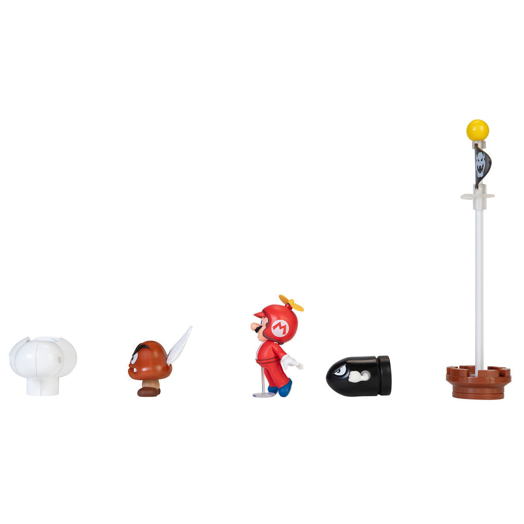 Jakks Super Mario Cloud Diorama Set & Propeller Mario Figure