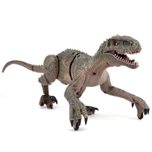 Load image into Gallery viewer, WJ Tech Remote Control Roaring Raptor Grey Dinosaur
