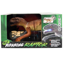 Load image into Gallery viewer, WJ Tech Remote Control Roaring Raptor Brown Dinosaur
