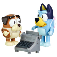 Load image into Gallery viewer, Bluey School Friends Bluey And Winton With Typewriter 2 Pack Figure Set
