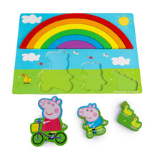 Load image into Gallery viewer, RMS Peppa Pig Wooden Rainbow 9Pcs Puzzle
