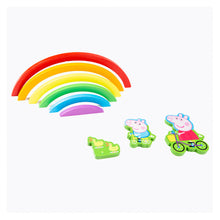 Load image into Gallery viewer, RMS Peppa Pig Wooden Rainbow 9Pcs Puzzle
