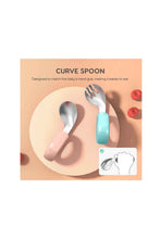 Load image into Gallery viewer, Mama Bear Baby Curved Spoon And Fork Set
