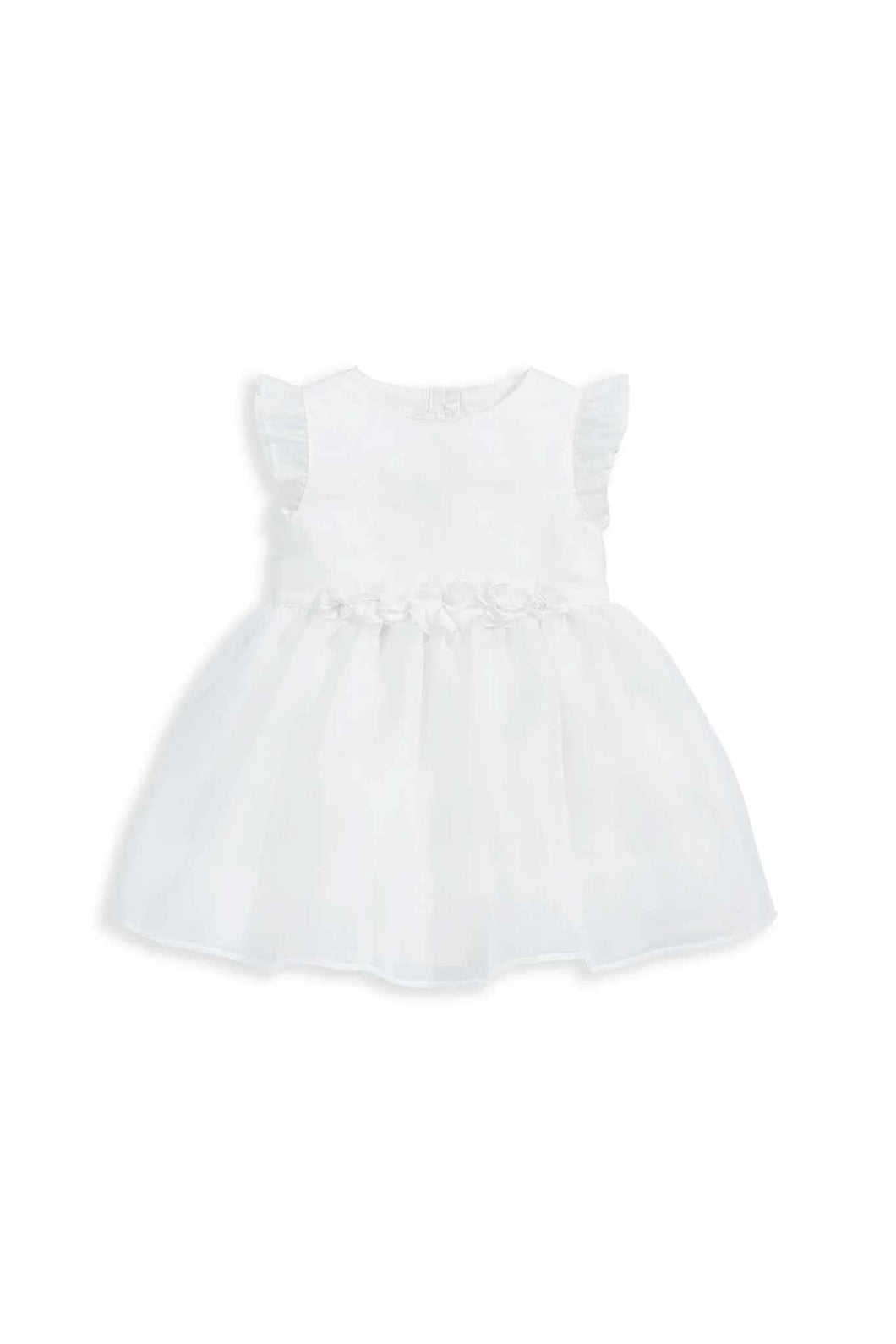 Mamas & Papas White Organza Flower Dress