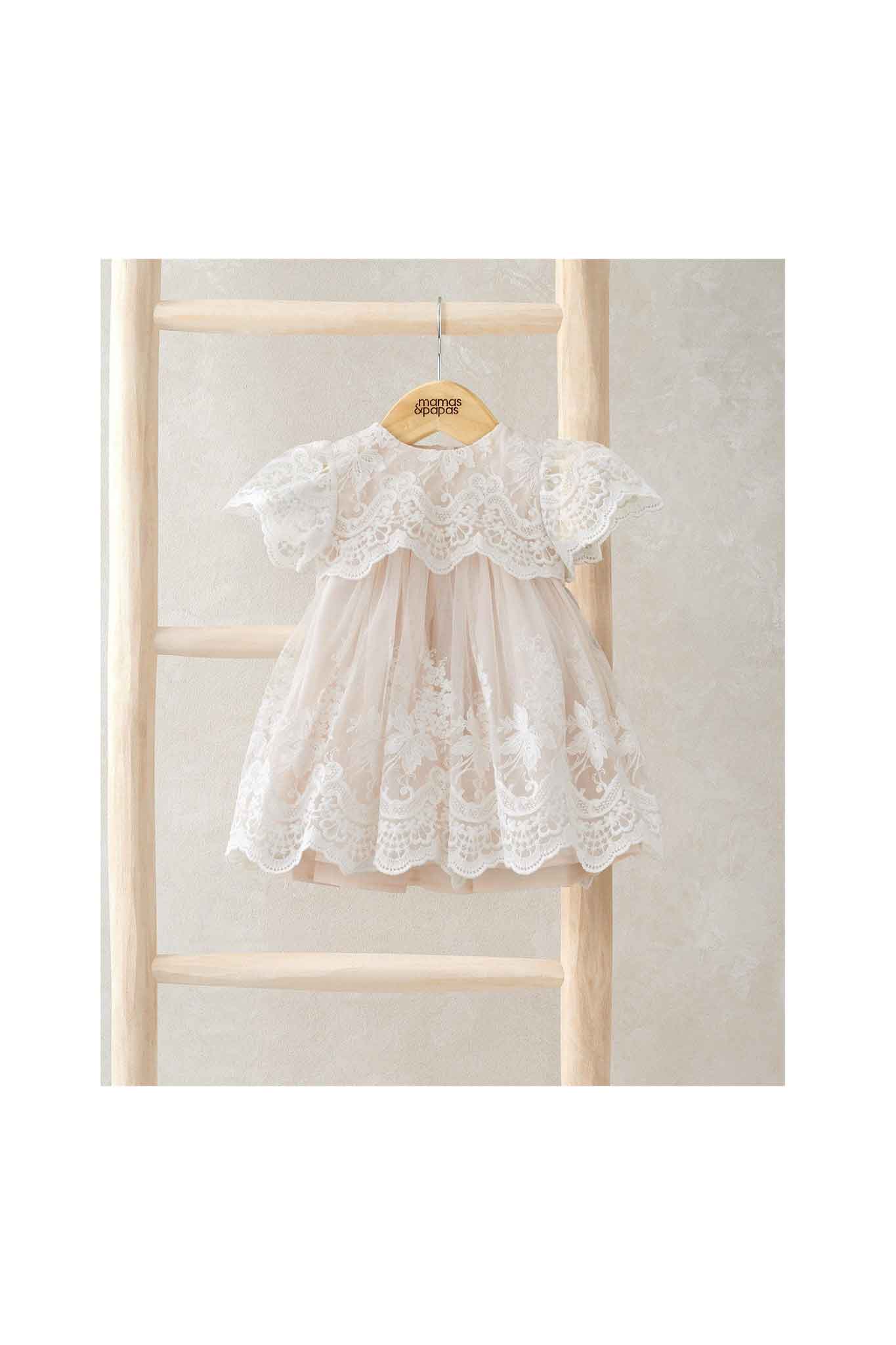 Mamas & Papas Lace Frill Sleeve Dress