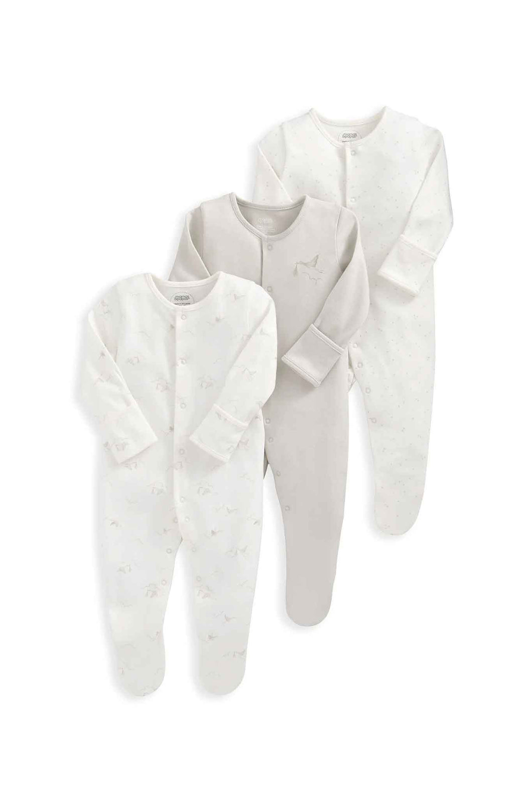 Mamas & Papas 3Pk Stork Sleepsuits