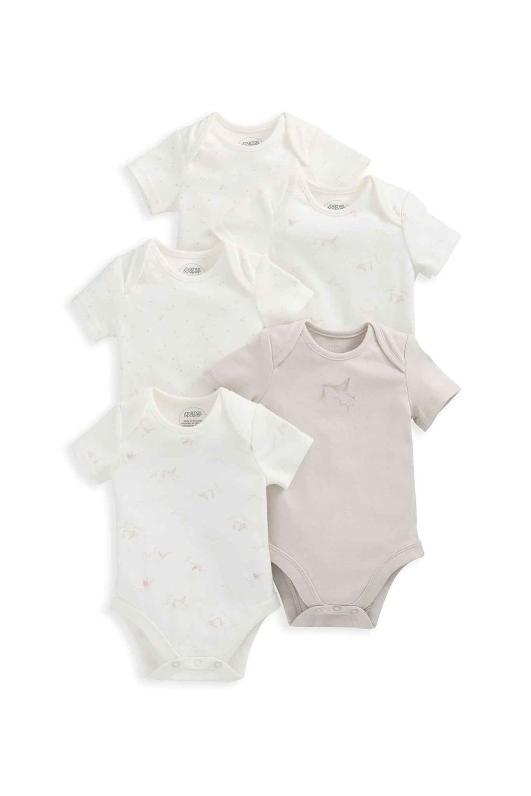 Mamas & Papas 5Pk Stork Bodysuits