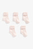 Mothercare Pink Turn-Over-Top Baby Socks - 5 Pack