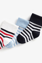 Load image into Gallery viewer, Mothercare Striped Turn-Over-Top Socks - 5 Pack
