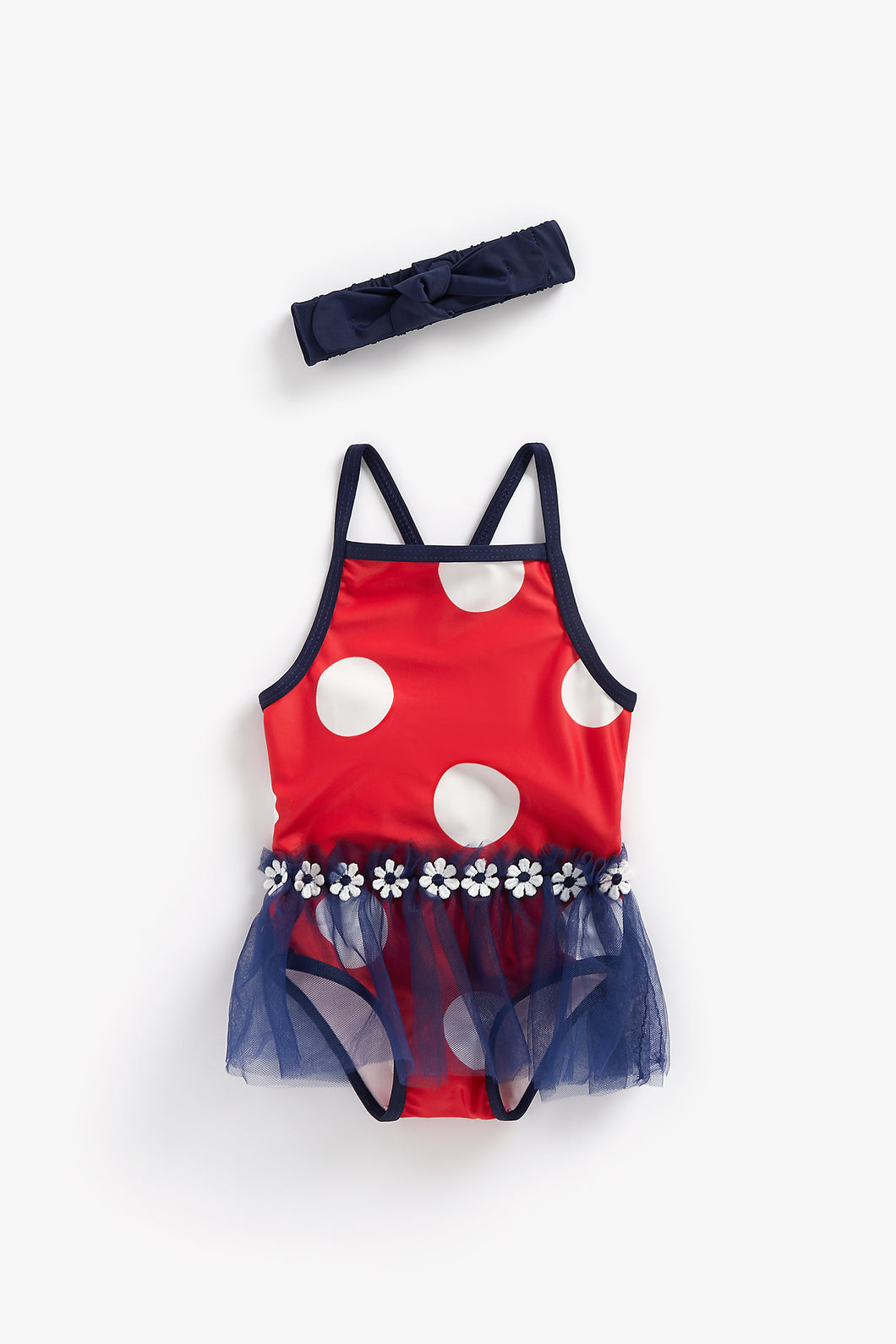 Mothercare Spot Swimsuit And Headband Set