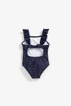 Load image into Gallery viewer, Mothercare Navy Flower Swimsuit
