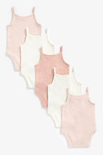 Load image into Gallery viewer, Mothercare Pointelle Cami Bodysuits - 5 Pack
