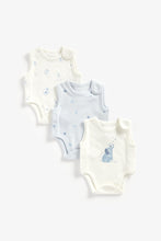 Load image into Gallery viewer, Mothercare Blue Premature Baby Bodysuits - 3 Pack
