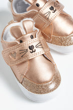 Load image into Gallery viewer, Mothercare Gold Bunny Pram Trainers
