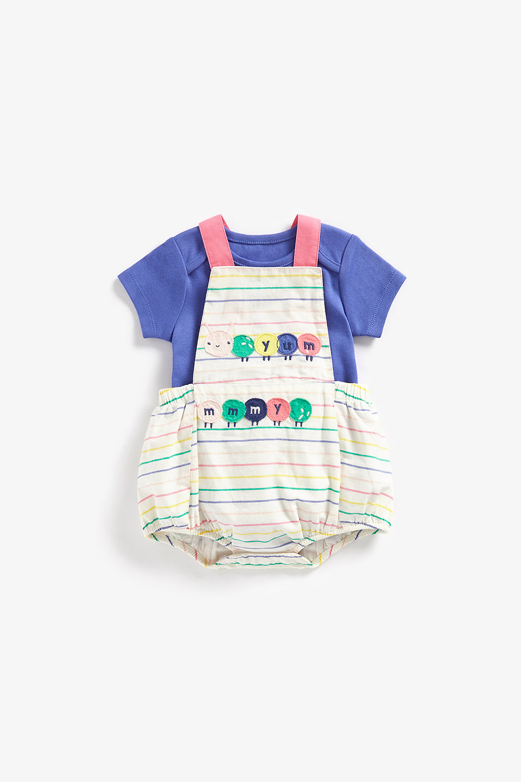 Mothercare Caterpillar Bibshorts And Bodysuit Set