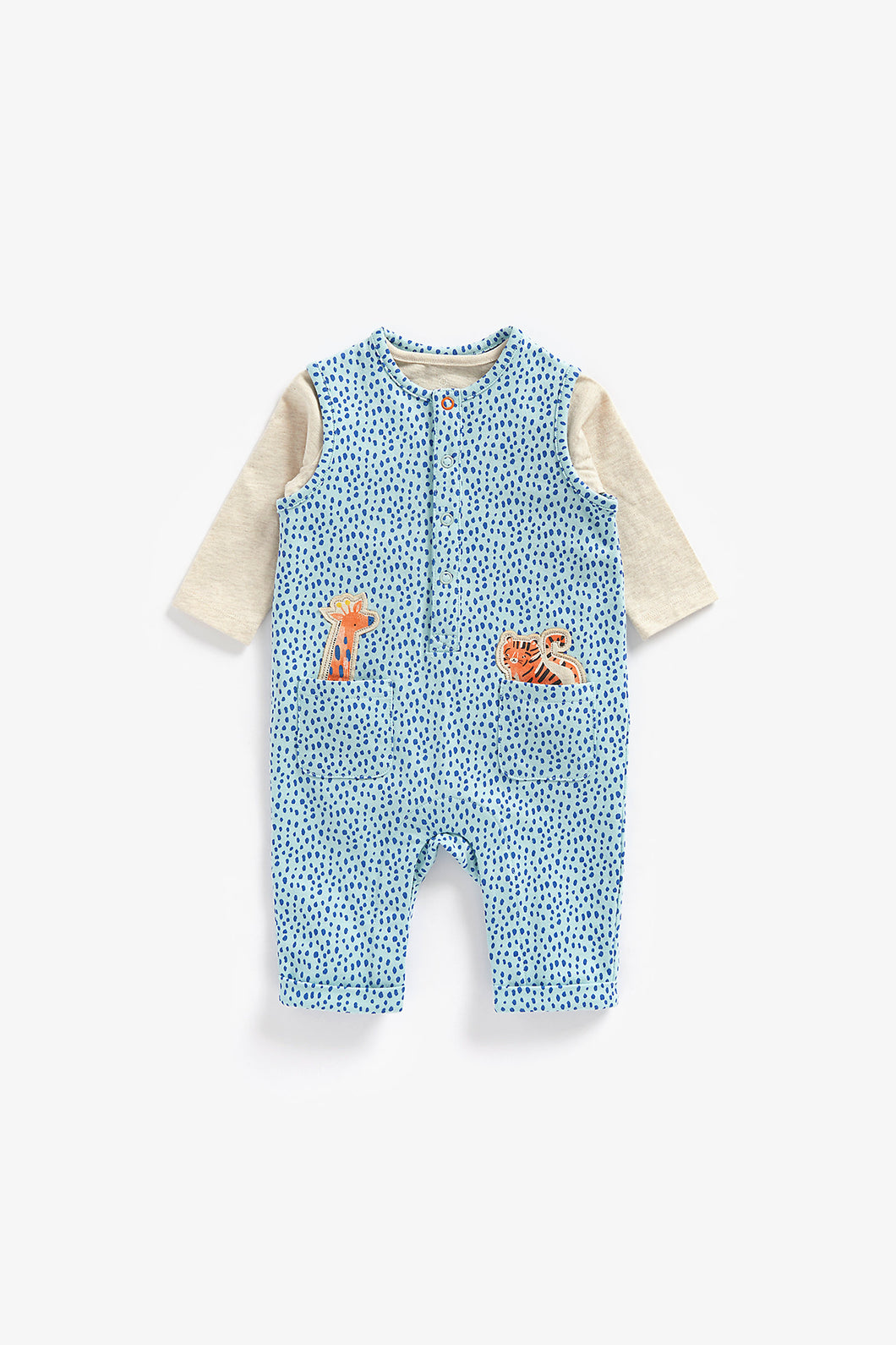 Mothercare Jungle Jersey Dungarees And Bodysuit Set