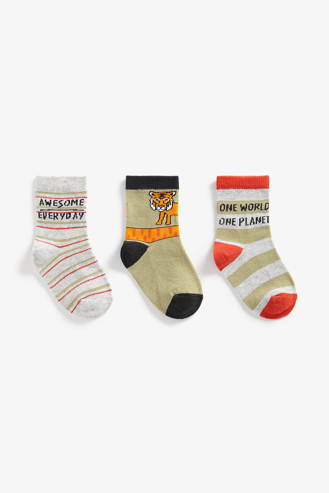 Mothercare One World Tiger Socks - 3 Pack