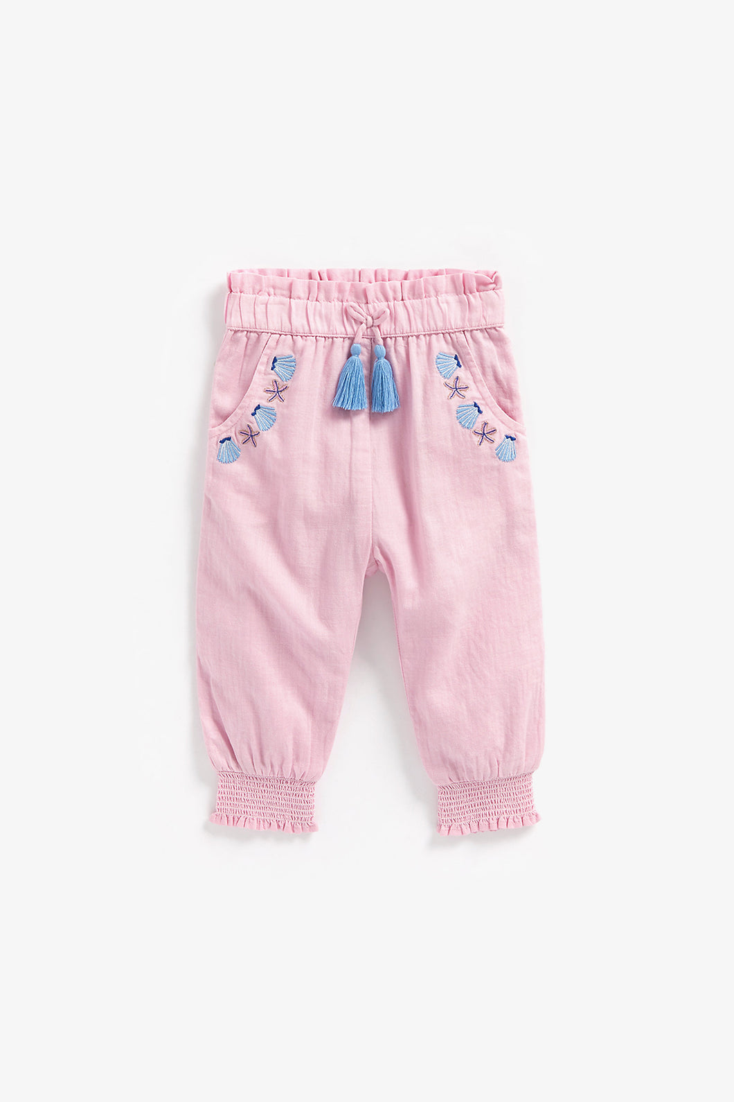 Mothercare Pink Embroidered Paperbag Trousers