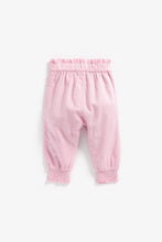 Load image into Gallery viewer, Mothercare Pink Embroidered Paperbag Trousers
