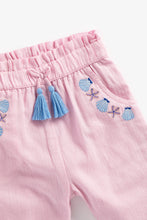 Load image into Gallery viewer, Mothercare Pink Embroidered Paperbag Trousers
