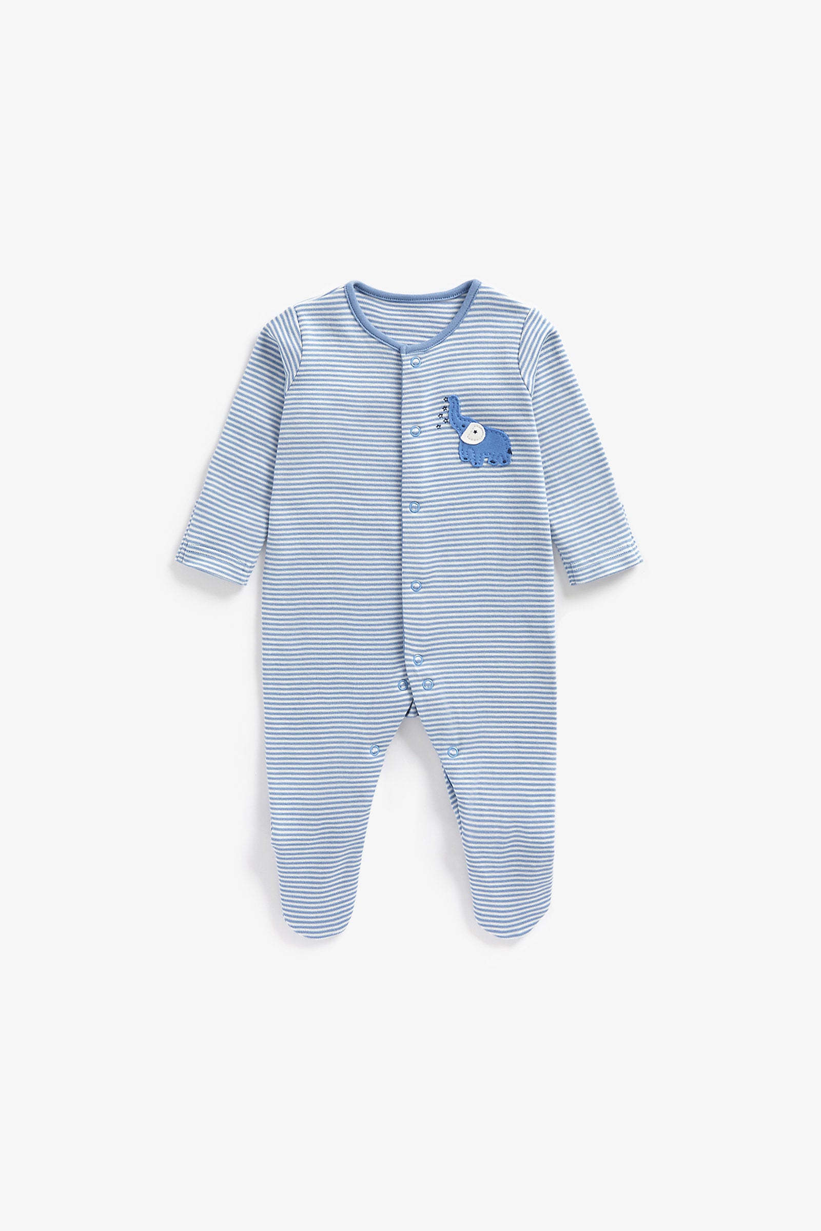 Mothercare Elephant Sleepsuits - 3 Pack