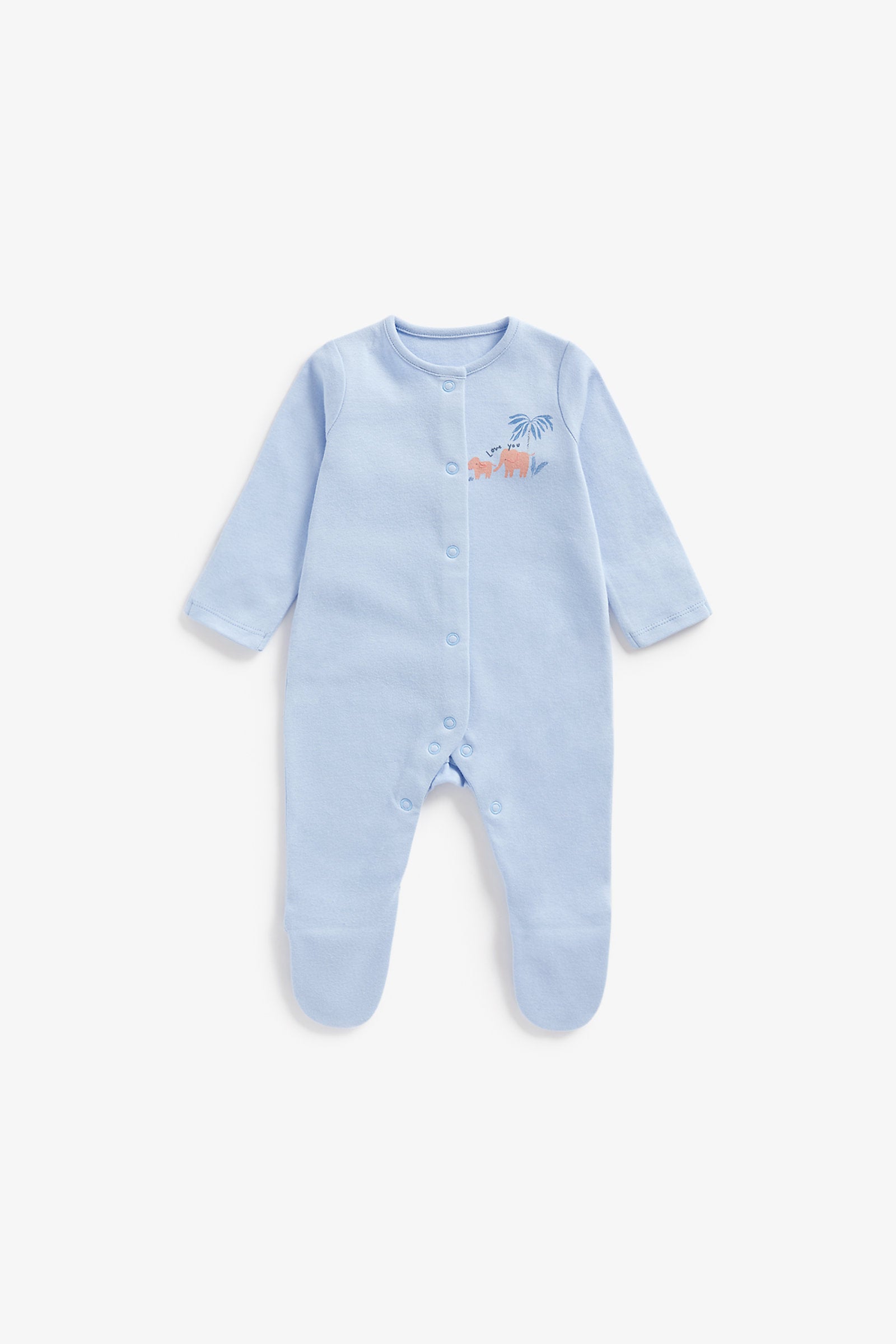 Mothercare Elephant Sleepsuits - 3 Pack