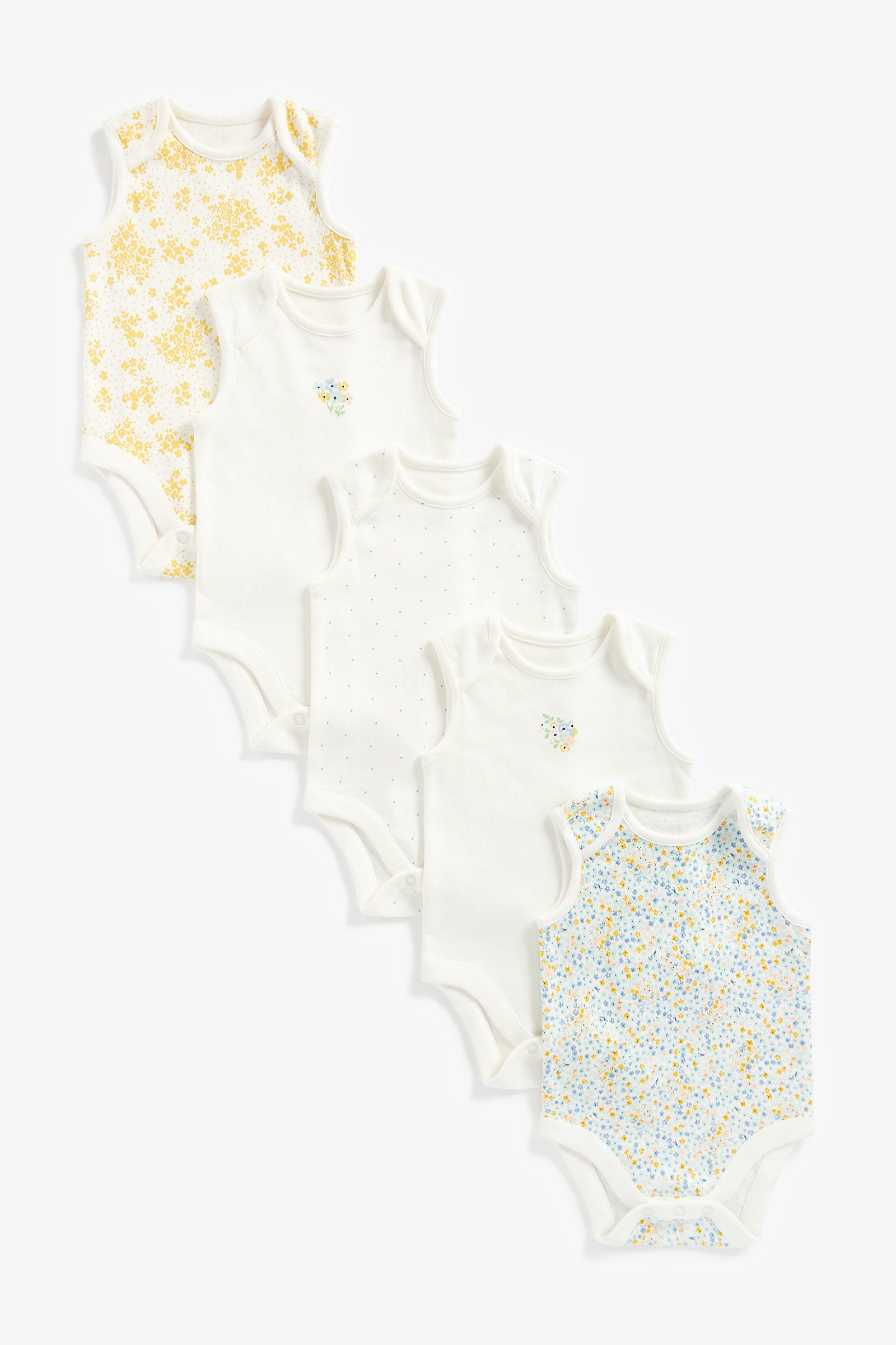 Mothercare Floral Bodysuits - 5 Pack