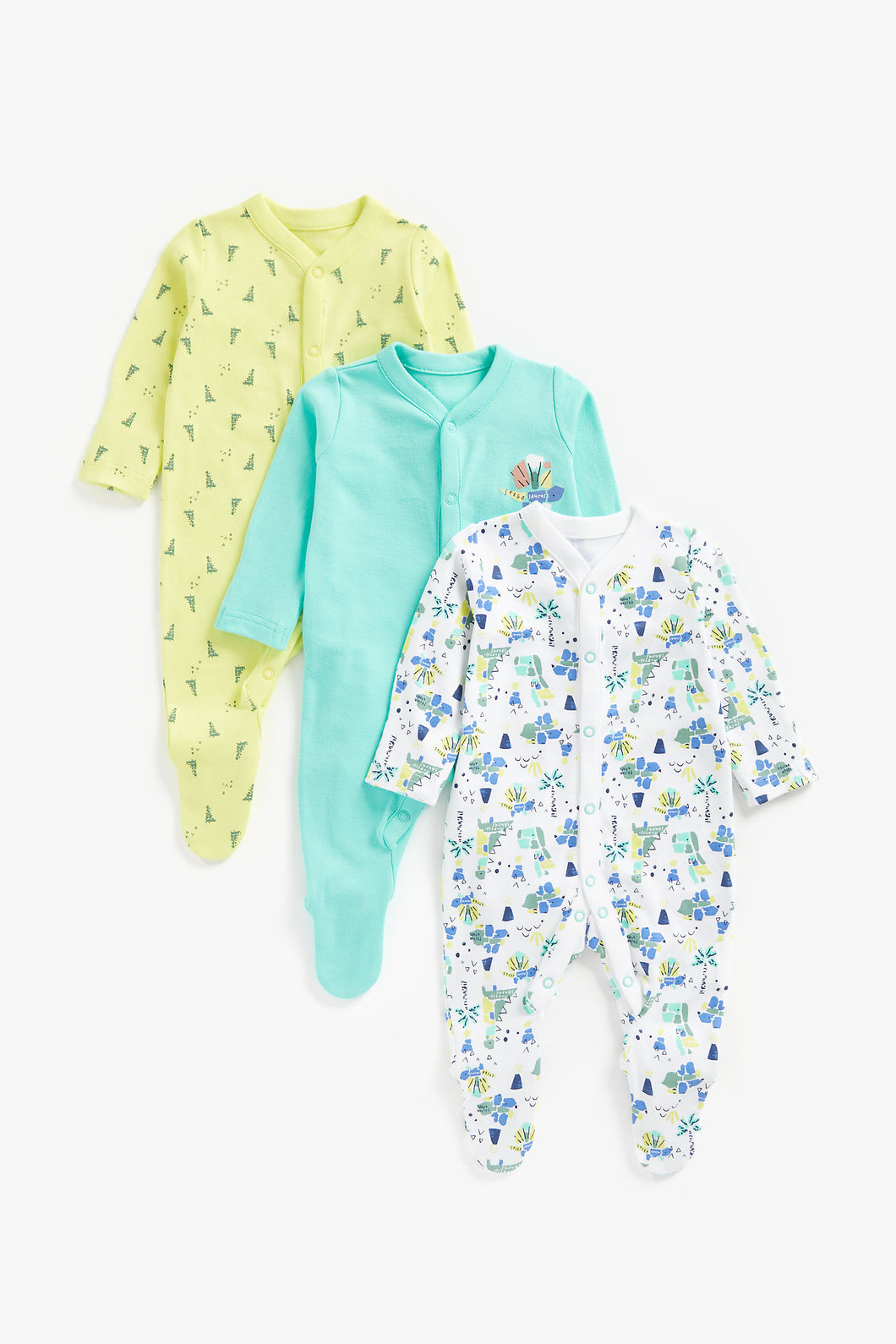 Mothercare Dino Sleepsuits - 3 Pack