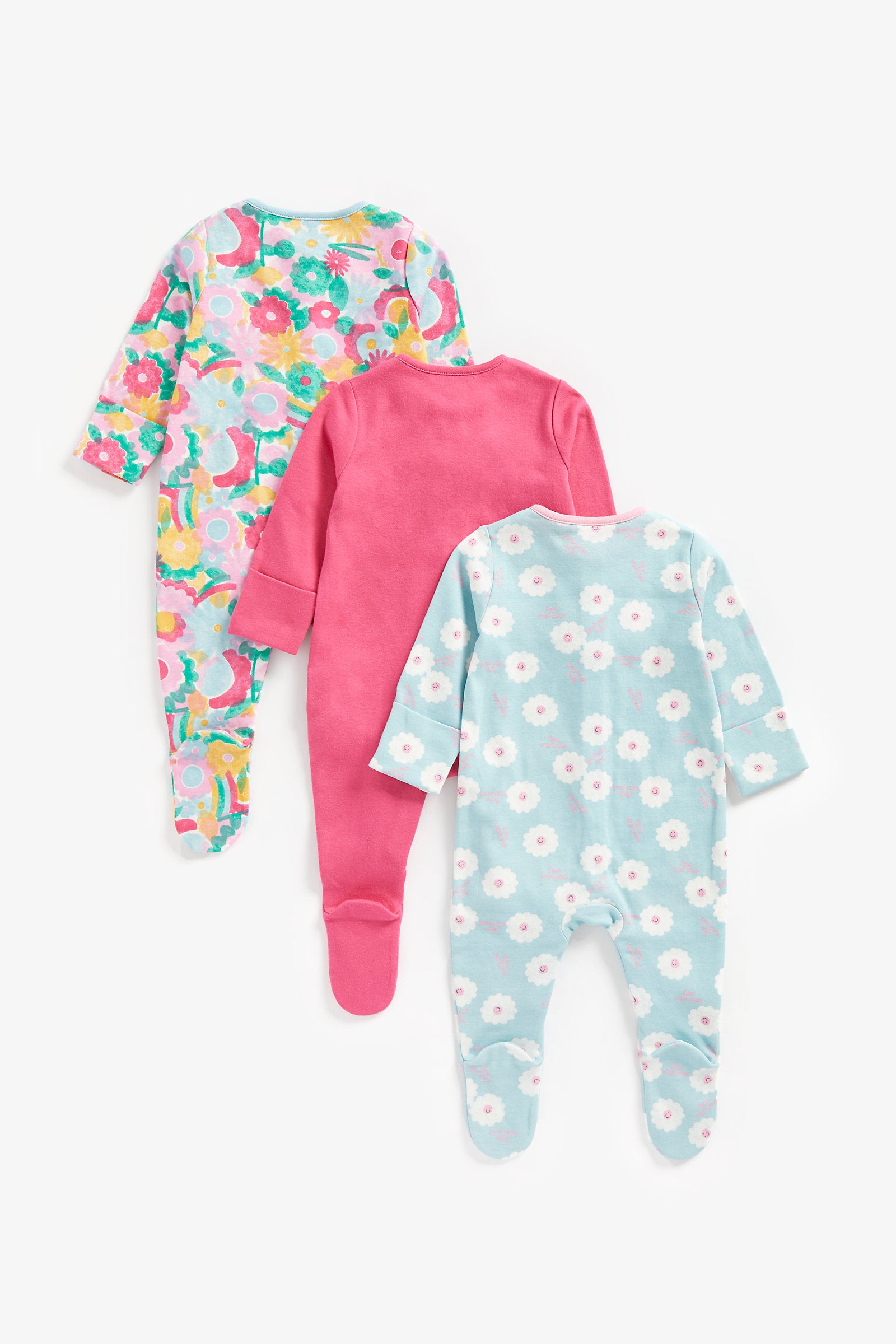 Mothercare Daisy Sleepsuits - 3 Pack