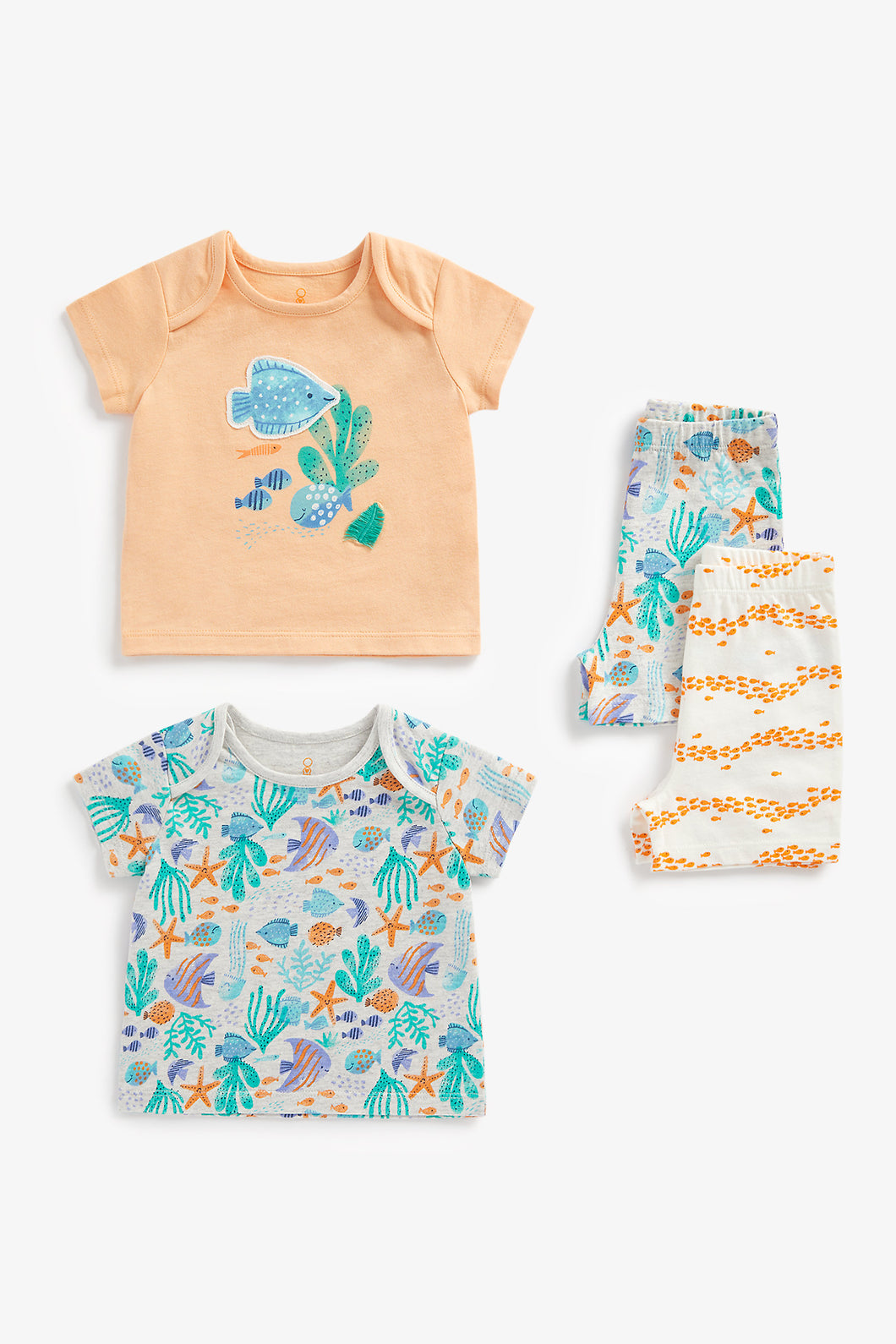 Mothercare Tropical Fish Shortie Pyjamas - 2 Pack