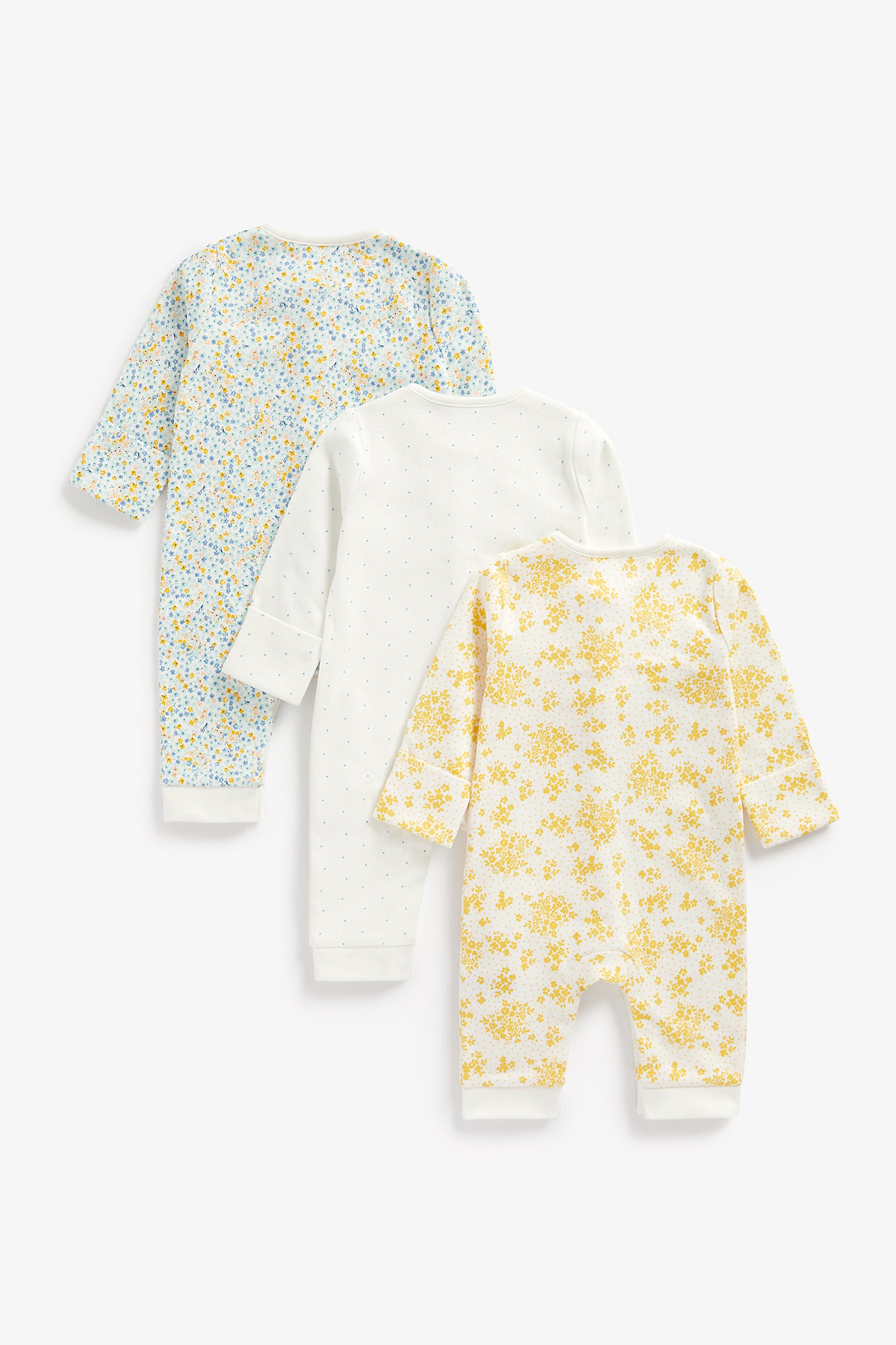 Mothercare Floral Footless Sleepsuits - 3 Pack