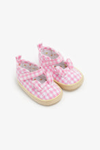 Load image into Gallery viewer, Mothercare Gingham Bunny Pram Shoes
