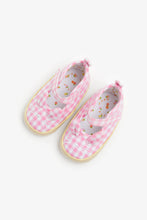 Load image into Gallery viewer, Mothercare Gingham Bunny Pram Shoes
