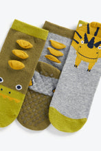 Load image into Gallery viewer, Mothercare Slip-Resist Dino Socks - 3 Pack
