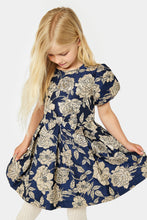 Load image into Gallery viewer, Mothercare Navy And Gold Jacquard Dress
