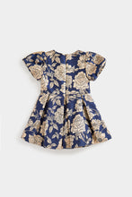 Load image into Gallery viewer, Mothercare Navy And Gold Jacquard Dress
