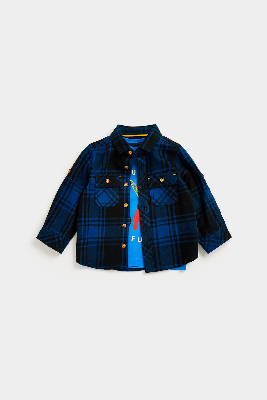 Mothercare Checked Shirt And Digger T-Shirt Set