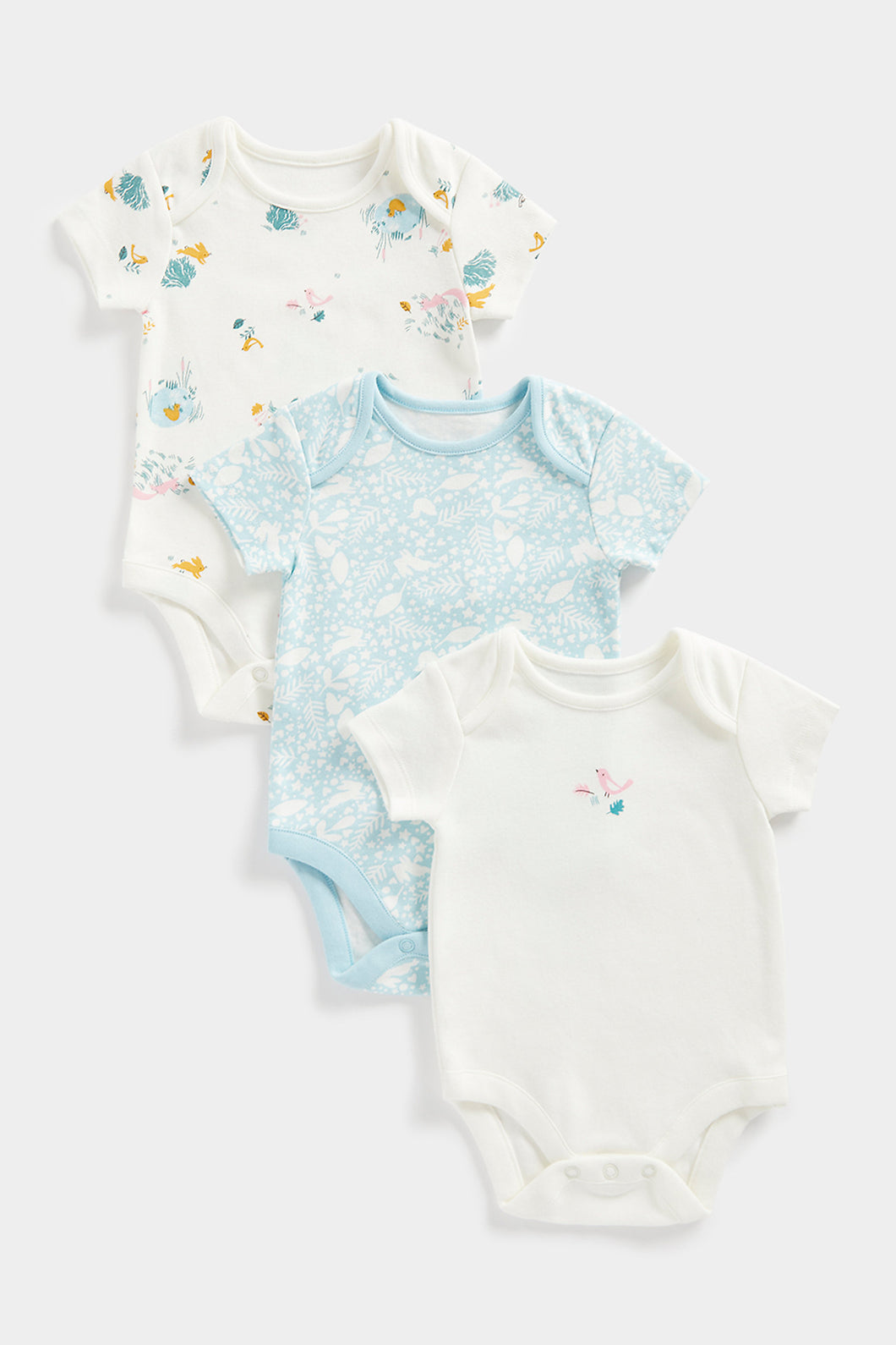 Mothercare Woodland Short-Sleeved Bodysuits - 3 Pack