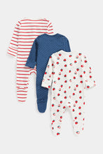 Load image into Gallery viewer, Mothercare Strawberry Sleepsuits - 3 Pack
