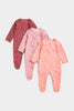 Mothercare Leopard-Print Sleepsuits - 3 Pack