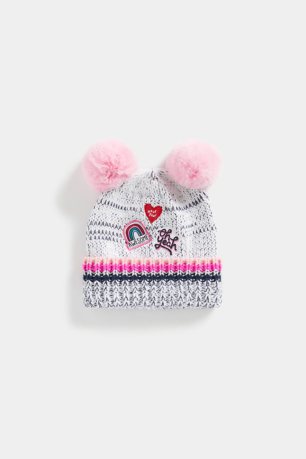 Mothercare Knitted Beanie Hat With Badges