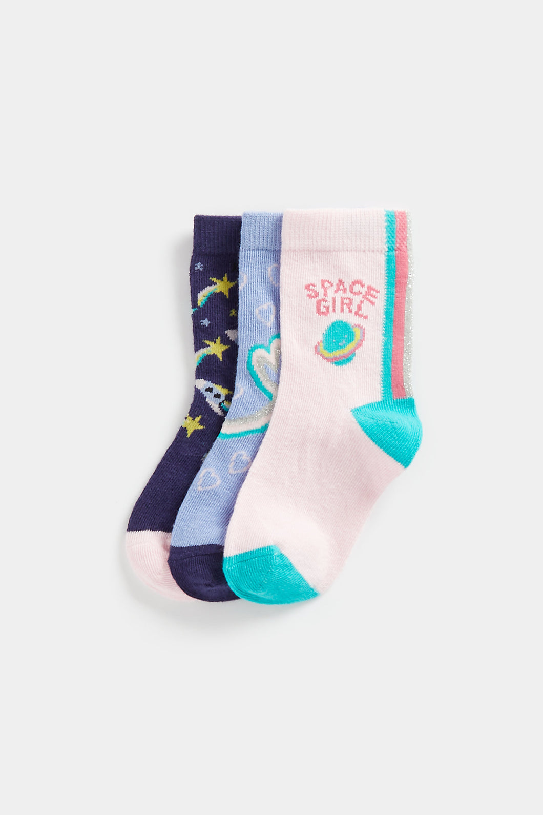 Mothercare Space Girl Socks - 3 Pack