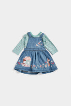 Load image into Gallery viewer, Mothercare Denim Pinny Dress And Bodysuit Set
