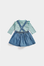 Load image into Gallery viewer, Mothercare Denim Pinny Dress And Bodysuit Set
